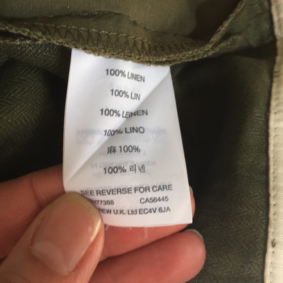 🍏J.Crew linen crossover skirt/skort olive green - Picture 7 of 7